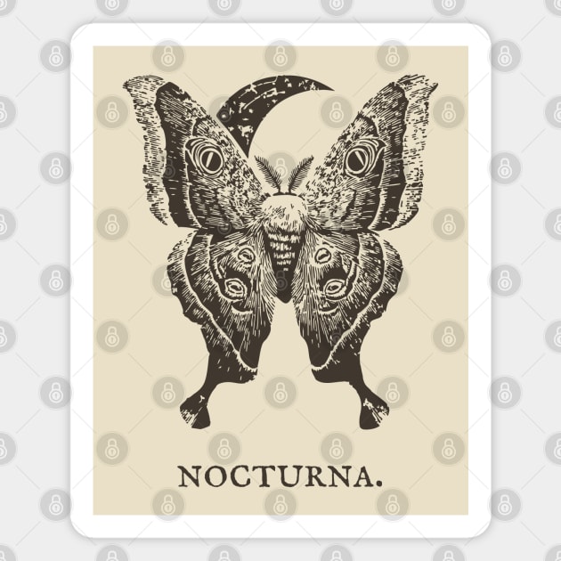 Celestial Luna Moth Vintage Gothic Illustration Magnet by TuncGK